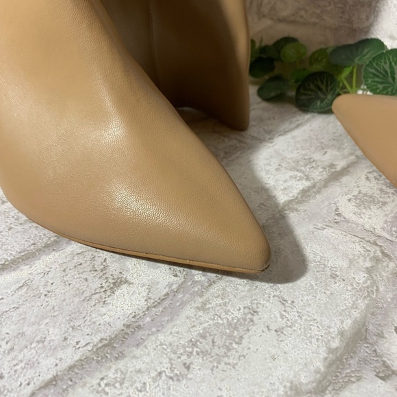 Express Zip Up‎ Faux Tan Leather-pointed toed Heeled boots NWT Women’s Size 10M - Picture 11 of 13